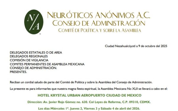 Detalles y costos de la próxima Asamblea Mexicana 2026